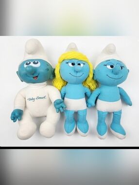 Vintage Ganz Bros Smurfs Plush Set